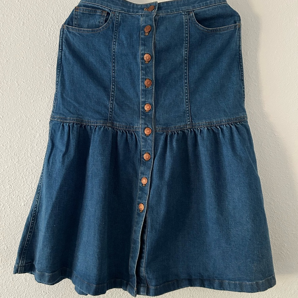 Madewell Denim Button-Front Skirt